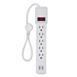 Supresor de Picos Multicontacto Koblenz 005333000 / 550 joules / 2 USB / 5 contactos / Blanco