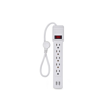 Supresor de Picos Multicontacto Koblenz 005333000 / 550 joules / 2 USB / 5 contactos / Blanco