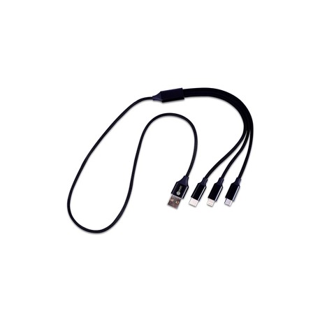 Cable Cargador Select Power / 1.2 m / Micro USB / Tipo C / Lightning / Negro