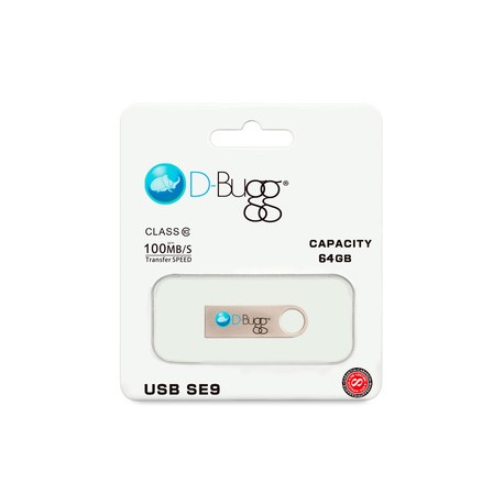 Memoria USB DBugg DB64 / 64 gb / Plata